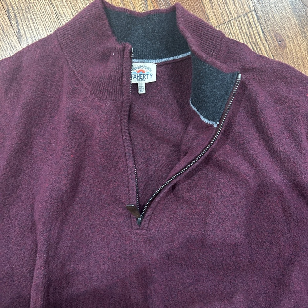Faherty xxl  maroon quarter zip